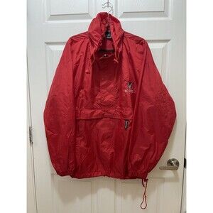 NC State Wolfpack NCAA Packable Pullover Rain Hooded Jacket XL Red Holloway